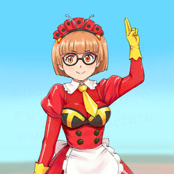 This is a pixiv picture whose title is 電波を操る系のメイド.