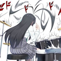 This is a pixiv picture whose title is 打鼓的忘记带鼓棒.