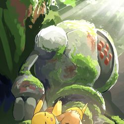 This is a pixiv picture whose title is 寝床の守り神.