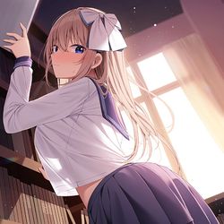 This is a pixiv picture whose title is 「え？、い、今？」.