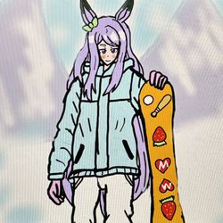 This is a pixiv picture whose title is メジロマックイーンとスノボ🏂☃️.