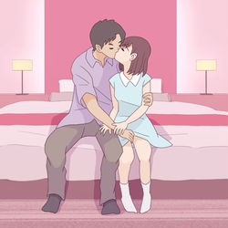 This is a pixiv picture whose title is 禁断の愛.