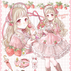 This is a pixiv picture whose title is 苺ガール.