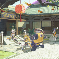 This is a pixiv picture whose title is 朝の光景.