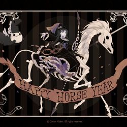 This is a pixiv picture whose title is Horse year 2026.