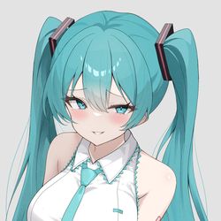 This is a pixiv picture whose title is 腕組みミクさん.