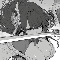 This is a pixiv picture whose title is 雷电.