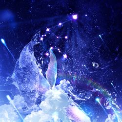 This is a pixiv picture whose title is 夜空に輝くみずがめ座.