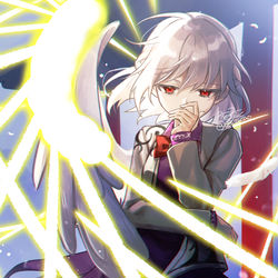 This is a pixiv picture whose title is ｢片翼の白鷺｣.