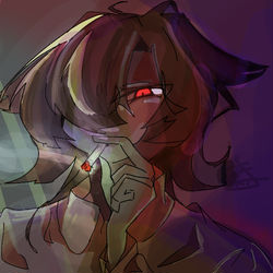 This is a pixiv picture whose title is 絵柄封印のやつ〜です！🐺🌙🚬.