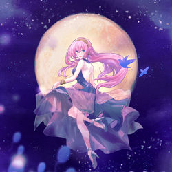 This is a pixiv picture whose title is 『OVER THE MOON』.