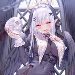 This is a pixiv picture whose title is 堕天使シスターさん ✞✞.