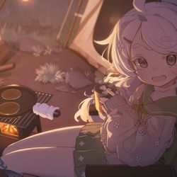 This is a pixiv picture whose title is camping.