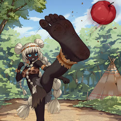 This is a pixiv picture whose title is 部落丫头.