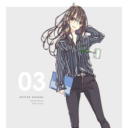 This is a pixiv picture whose title is メガネとストライプシャツ.