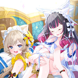 This is a pixiv picture whose title is お泊まり会.