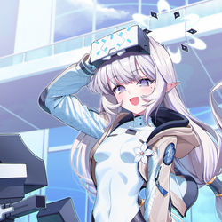 This is a pixiv picture whose title is ホームにバイクで入って来る女.