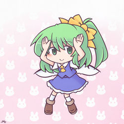 This is a pixiv picture whose title is ウサギの真似.