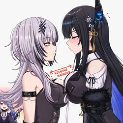 This is a pixiv picture whose title is Kissing Barrier.