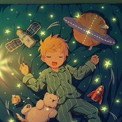 This is a pixiv picture whose title is 夢の宇宙散歩.