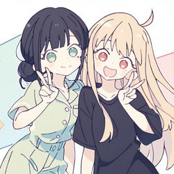 This is a pixiv picture whose title is 彩葉xかぐや.