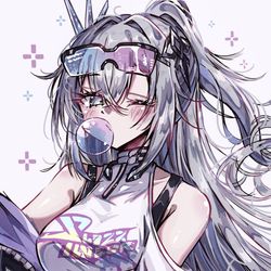 This is a pixiv picture whose title is 銀狼と爻光　Silver Wolf SP & YaoGuang💙.