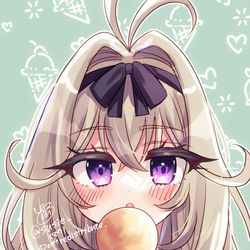 This is a pixiv picture whose title is アイスもぐもぐるるかちゃん.