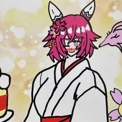 This is a pixiv picture whose title is ㊗️サクラチヨノオー🌸❤️.