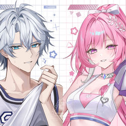 This is a pixiv picture whose title is phairene🩶🩷.