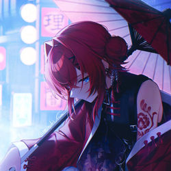 This is a pixiv picture whose title is 🟥🟦.