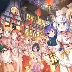 This is a pixiv picture whose title is ごちうさ春節祭2026.