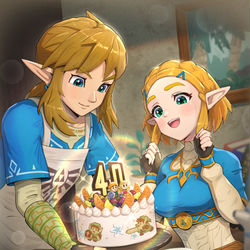 This is a pixiv picture whose title is ゼルダ40周年.