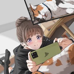 This is a pixiv picture whose title is ・・・その顔、反則（笑）.