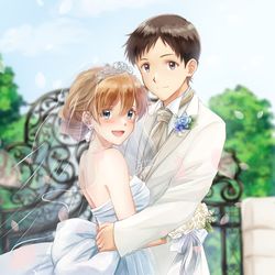 This is a pixiv picture whose title is Asuka & Shinji.