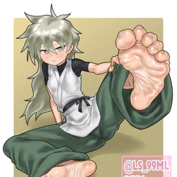 This is a pixiv picture whose title is オニユリ足裏.