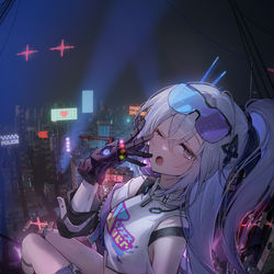 This is a pixiv picture whose title is 銀狼.