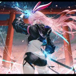 This is a pixiv picture whose title is 八重桜/御神装・勿忘.