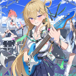 This is a pixiv picture whose title is 放課後バンド部.