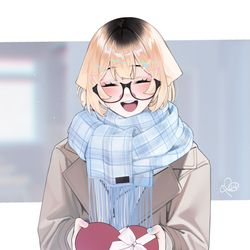 This is a pixiv picture whose title is 「えへへ、チョコ作ってきたよ」.