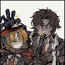 This is a pixiv picture whose title is 빨간 천 조각과 시퍼런 개새끼.