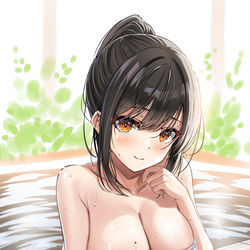 This is a pixiv picture whose title is 露天風呂～.