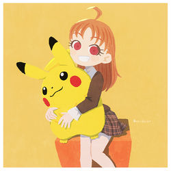 This is a pixiv picture whose title is デカいピカチュウ.