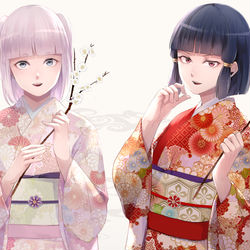 This is a pixiv picture whose title is 春の墨染＆白泉.