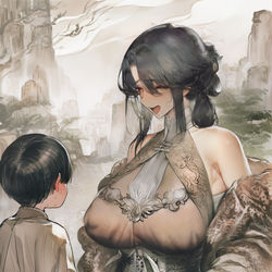 This is a pixiv picture whose title is 徒儿，师娘出城巡山一番，大约几日就回，莫要担心.