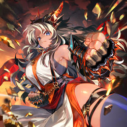 This is a pixiv picture whose title is 遮断の竜闘士.