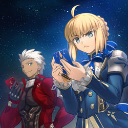 This is a pixiv picture whose title is スターレイル セイバー＆アーチャー.