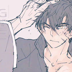 This is a pixiv picture whose title is 【祝十周年】同田貫と審神者の話.