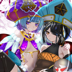 This is a pixiv picture whose title is 推し活資金のための百合営業.