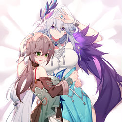 This is a pixiv picture whose title is 爻光&青雀(≡ω≡．).