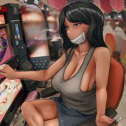 This is a pixiv picture whose title is 爆◯イで噂されてるメダル渡すかわりに抜いてくれる女.